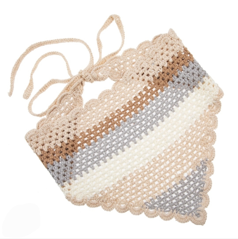Crochet Halter Top in Neutral Tones